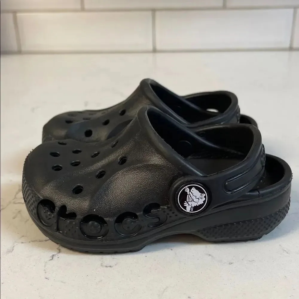 Crocs Kids' Baya Clog Walker - Toddler Kids Black Clogs Size 6